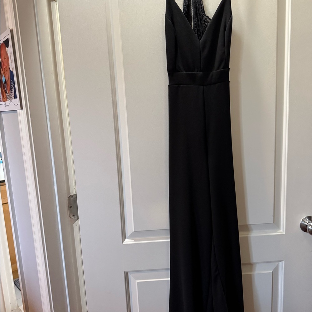 Joe & Elle Black Lace-Trim jumpsuit